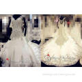 Luxurious V Neck Beaded Womens Wedding Dresses Cathedral Tr